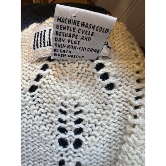 Vintage Hillary Paige Sweater Tunic Knit Women's large Ivory With Eyelet Design - Picture 6 of 6